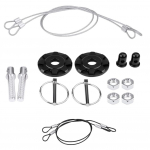 Auto kapoti alumiiniumist lukustusriivikomplekt Universaalne kinnitus Kapoti lukustusn&otilde;elaga riivikomplekt Auto kapoti lukustusn&otilde;elakomplekt Auto tarvikud must