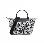 Longchamp Le Pliage 26 T&auml;hetr&uuml;kiga L&uuml;hikeste K&auml;epidemetega Kangist Pelmeenikujuline &Otilde;lakott V&auml;ikesed Naiste Koti Kotid Must Valge 1512412067 Black White