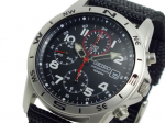 SEIKO meeste kronograafkell SND399P, taktikaline must sihverplaat, 1/20 sekundi t&auml;psusega kvarts, s&otilde;jaline nailonrihm, 50m veekindel, autentne JDM