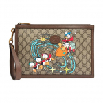 Gucci Disney Donald Duck GG Supreme Randmekott Pruun Nahk Kuldne Riistvara Igap&auml;evaseks Kasutamiseks 647925-2OAAT-8679 Basic Set (Bag+Dust Bag)