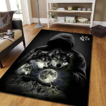 Hundi ja Kuu Mustriga Vaip elutuppa Magamistuppa Kodu Kaunistus Libisemisvastane Diivani Kohvilaua Suure Pinnaga Vaip Pehme Joogap&otilde;randamatt 100cm x 120cm