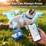 4G GPS Kassi-Koera J&auml;lgija Globaalne Reaalajas Lemmiklooma Asukoha m&auml;&auml;raja SIM-kaardiga, WiFi Kodurežiim, Geopiirangu Hoiatus, Kadunud Lemmiklooma Leidja, 10+ P&auml;eva Aku white