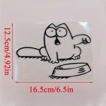 Charming and funny cartoon cat fuel tank cap stickers - waterproof and easy-to-stick vinyl car stickers