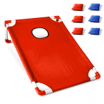 Kaasaskantav Cornhole'i ​​komplekt 1 Cornhole'i ​​m&auml;ngulaua ja 6 oakotiga &otilde;ueviskamiseks