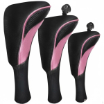 3 t&uuml;kki draiveri linke puidust pea katteid vahetatavate numbrim&auml;rkidega v&otilde;rk t&auml;is Pink pink
