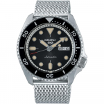 Seiko 5 Sports SRPD73K1 Must sihver Automaatne Meeste k&auml;ekell 42mm h&otilde;be