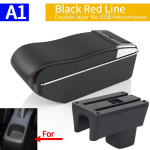 Suzuki Swift 2005-2025 autole k&auml;etugi mitmefunktsiooniline hoiukarp k&auml;etugi k&otilde;rgendatud siseviimistluse muutmise tarvikud A1 curved red line black
