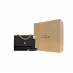 COACH Klare Kunstnahast ja Lehma Nahast &Otilde;lakott, Ristkorra Kott V&auml;ike Naiste Must Gift Box Set (Basic Set + Yellow Gift Box) must