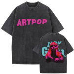 Vintage Pesu Lady Gaga Artpop Graafilise Prindiga T-s&auml;rgid Unisex Naiste Mood K&otilde;rge Kvaliteediga &Uuml;lesuuruses Puuvillane T-s&auml;rk L&otilde;tv Streetwear 3XL mitmev&auml;rviline