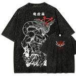 Jujutsu Kaisen Mahoraga Vintage Pesitud T-s&auml;rk Meestele Anime &Uuml;lem&otilde;&otilde;duline Graafiline T-s&auml;rk Streetwear Y2K Tipp M