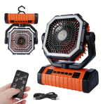 Laetav telkimisventilaator, 20000mAh suur akuga ventilaator, Ventilador Recargable, 4 kiirust, juhtmevaba gray