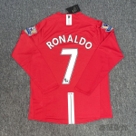 0708 Punaste Kuradite retro s&auml;rk koduv&auml;ljak Nr. 7 Ronaldo f&auml;nniversioon Meistrite Liiga versioon l&uuml;hikeste varrukatega pikkade varrukatega jalgpallis&auml;rgi komplekt M gray