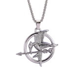 Populaarsed Aksessuaarid, Mitmek&uuml;lgne Mockingjay, Retro T&auml;navahip-hop Punk Ripats, Trendikas Ripatsiga Kaelakee 50cm(Necklace Size) gray