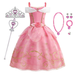 T&uuml;druk printsessi kleit kost&uuml;&uuml;m printsess Cosplay Halloweeni karnevali peo Kleidid Laste kleit 3T(110) pink