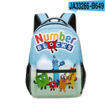 Numberblocks Laste koolikott Poistele T&uuml;drukutele - Oxfordi kangas Hingav Polsterdatud rihmad Kerge Vastupidav Backpack beige