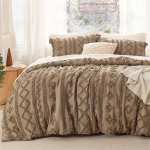 Boho tuftidega voodipesukomplekt &Uuml;hev&auml;rviline tekstuuriga tekikate padjap&uuml;&uuml;ridega Magamistoa kodu kaunistamiseks 173&times;230cm kohv