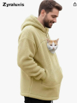 Fliisvoodriga kapuutsiga pusa Mehed Naised Sobivad Pingutusn&ouml;&ouml;riga L&otilde;tv Vabaaja Soe XL kollane