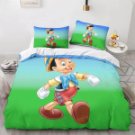 3D Prinditud Pinocchio Tekikott Padjap&uuml;&uuml;r Pinocchio Voodipesukomplekt T&auml;iskasvanu Poiss T&uuml;druk Magamistoa Kaunistus Lapsed &Uuml;heinimesevoodi Kaheinimesevoodi 135cmx200cm