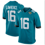 Kvaliteetne tikitud NFL Jacksonville Jaguars 12 Trevor Lawrence'i s&auml;rk meestele F&auml;nnide spordir&otilde;ivad Blue 16 white