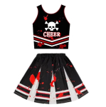 Halloweeni peokost&uuml;&uuml;mid Piraadi Cosplay riietus Laste T&uuml;drukud Digitaaltr&uuml;kk Cheerleaderi Lastekleit K&auml;elilled Komplekt Tantsuriietus 110cm black