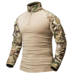Meeste kamuflaažiga taktikaline s&auml;rk puuvillane Camo Multicam CP s&otilde;jav&auml;evormi pikkade varrukatega T-s&auml;rk XXL Capri