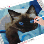 Teemantmaal 5D DIY teemantmaal lilleloomade tikandid ristk&auml;sit&ouml;&ouml; &otilde;mblemine hall kass 30*40 cm Partial drill