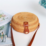 V&auml;ikesed &uuml;mmargused &otilde;lgkotid Suvine rotangist kott K&auml;sitsi valmistatud kootud &uuml;mmargused randkotid 18*7*18cm khaki