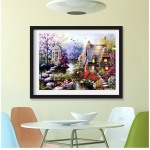 Kaunis maastik isetegemise t&auml;ispuurimiseks teemantmaalimise voor maja kaunistamiseks, saabumine unistuste majja 20X30CM