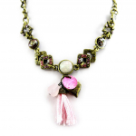 Les Tr&eacute;sors De Lily [B4168] - Collier Cr&eacute;ateur 'Gengai' Rose Heleroosa