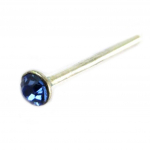 Les Tr&eacute;sors De Lily [G2104] - Stud Argent 'Cristal' bleu sinine