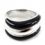 Bague Argent 'Ruth' noir argent&eacute; 54 must