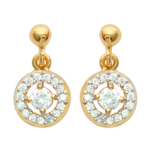 Les Tr&eacute;sors De Lily [J9415] - kullatud k&otilde;rvar&otilde;ngad  D&eacute;esse  valgest kullast - 14x7 mm kuld