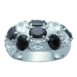 Bague Argent 'Castafiore' noir blanc (rhodi&eacute;) - 10 mm 58 must