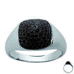 Bague argent 'Sissi' noir argent&eacute; (rhodi&eacute;) - 12x12 mm 52 must