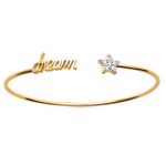 Les Tr&eacute;sors De Lily [N3346] - avatud kullatud k&auml;ev&otilde;ru 'Messages' (Dream) valge kuld - 56 mm 15x7 mm h&otilde;be