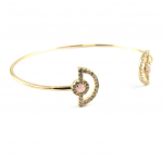 Les Tr&eacute;sors De Lily [P0153] - Bracelet plaqu&eacute; or ouvert 'Princesse Opale' rose dor&eacute; kuld