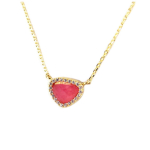 7bis [Q0987] - Collier artisanal 'Sissi' rose dor&eacute; - 10x9 mm Heleroosa