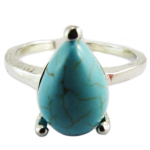 Bague Cr&eacute;ateur 'Mineralia' turquoise - 13x9 mm 60 t&uuml;rkiissinine