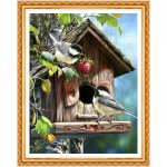 T&auml;ielik teemant 5D DIY teemantmaal  Kaks lindu  Tikand Ristpistes Rhinestone Maaling Dekoor 20X30CM