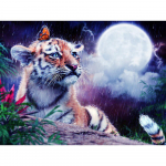 5D teemantmaal V&auml;ike tiigri teemanttikandid ristpistes kivist mosaiikmaal 20X30CM