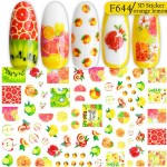 1 tk suvekleebis k&uuml;&uuml;nekunsti kaunistused lehed lilled 3D kleepuvad kleebised naise n&auml;gu puuvilja fooliumi manik&uuml;&uuml;ri &uuml;mbris F644