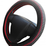 Autotarvikud Suvine j&auml;&auml;siidist auto hingav libisemisvastane rooliratta katte kaitse must/punane