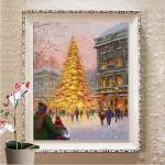 Teemantmaali j&otilde;uluristpiste komplekt 5D teemanttikandid J&otilde;uluvana t&auml;isruudu mosaiik multifilm kodukaunistus Full Round 20X30CM