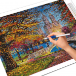 5D DIY Teemanttikandid T&auml;nava ristpistes Teemantmaali maastik S&uuml;gisene kodukaunistuse kingitus Full Round 20X30CM