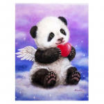 5D isetehtud teemantmaali panda ristpiste komplekt t&auml;ispuuritud teemanttikandid loomamosaiik kividest kodukaunistuse pilt Full Round 20x30CM