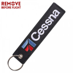 Unisex uus moe nipsasjake Cessna v&otilde;tmehoidja telefonirihm Must tikandid Aviation Key Tag Chain for Aviation Gift Key Ring 1PC