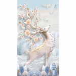 T&auml;is&uuml;mmargune puur 5D DIY Teemantmaali Ristpiste komplekt P&otilde;dra tikandid Milu Deer Rhinestone Decor Full Round 20x40CM