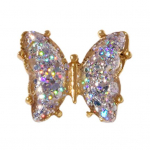 Fingernail Decoration Dazzling Easy to Remove Alloy Beautiful Nail Shiny Sequins Faux Crystal Butterfly for Appointments valge