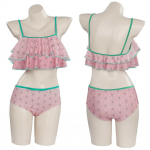 Demon Slayer Cosplay kost&uuml;&uuml;m Kimetsu no Yaiba Kamado Tanjirou Jumpsuit ujumistrikoo ujumistrikoo naiste t&uuml;drukute rannaujumisriided XXL