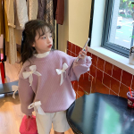 T&uuml;drukute Bowknot kampsun, s&uuml;gisene fliisist roosa pullover armas 90cm